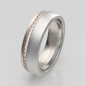 stuart moore diamonds 10 round wedding band in 950 platinum + 18k rose gold / full eternity