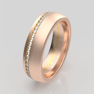 stuart moore diamonds 10 round wedding band in 18k rose gold + 18k yellow gold / full eternity