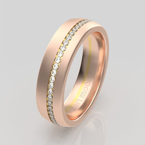 stuart moore diamonds 11 round wedding band in 18k rose gold + 18k yellow gold / full eternity
