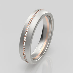 stuart moore diamonds 12 round wedding band in 950 platinum + 18k rose gold / full eternity