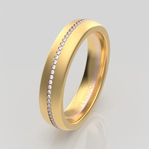 stuart moore diamonds 12 round wedding band in 18k yellow gold + 18k rose gold / full eternity