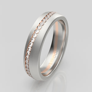 stuart moore diamonds 13 round wedding band in 950 platinum + 18k rose gold / full eternity