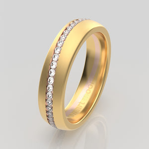 stuart moore diamonds 13 round wedding band in 18k yellow gold + 18k rose gold / full eternity