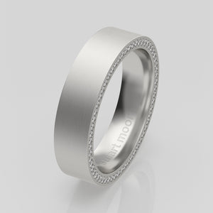 stuart moore diamonds 15 round wedding band in 950 platinum / half eternity
