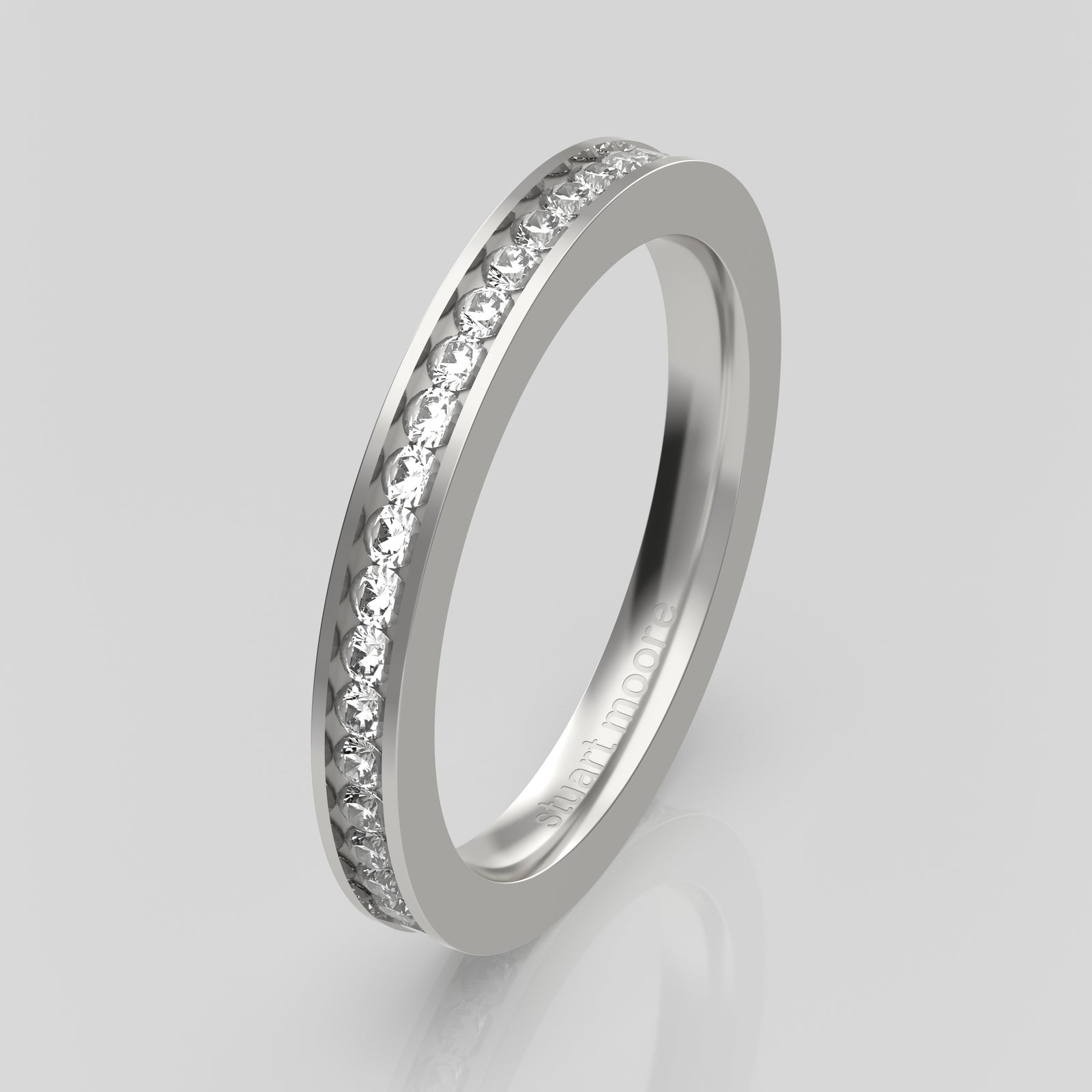 stuart moore diamonds 1 round wedding band in 950 platinum / full eternity