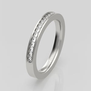 stuart moore diamonds 1 round wedding band in 950 platinum / half eternity