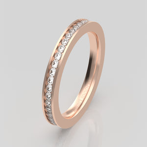 stuart moore diamonds 1 round wedding band in 18k rose gold / full eternity