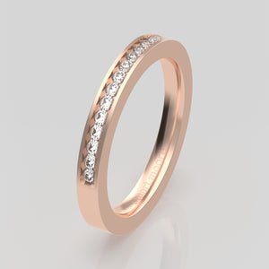 stuart moore diamonds 1 round wedding band in 18k rose gold / half eternity