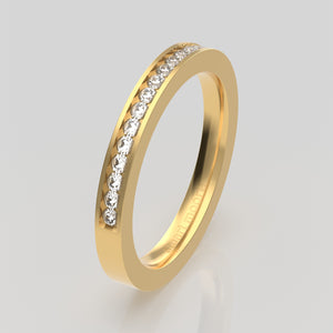 stuart moore diamonds 20 round wedding band in 18k yellow gold / half eternity