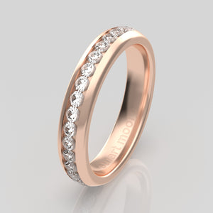 stuart moore diamonds 21 round wedding band in 18k rose gold / full eternity
