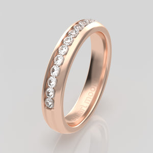 stuart moore diamonds 21 round wedding band in 18k rose gold / half eternity