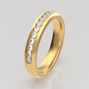 stuart moore diamonds 21 round wedding band in 18k yellow gold / half eternity