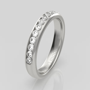 stuart moore diamonds 22 round wedding band in 950 platinum / half eternity
