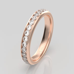 stuart moore diamonds 22 round wedding band in 18k rose gold / full eternity