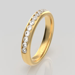 stuart moore diamonds 22 round wedding band in 18k yellow gold / half eternity