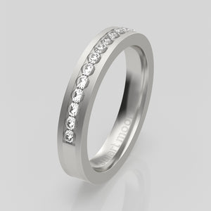 stuart moore diamonds 23 round wedding band in 950 platinum / half eternity