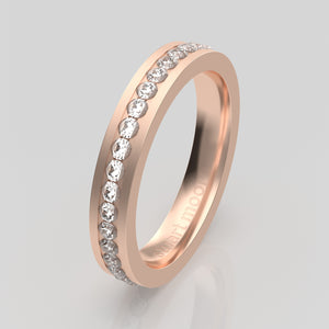 stuart moore diamonds 23 round wedding band in 18k rose gold / full eternity