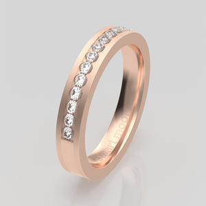 stuart moore diamonds 23 round wedding band in 18k rose gold / half eternity