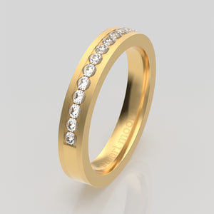 stuart moore diamonds 23 round wedding band in 18k yellow gold / half eternity