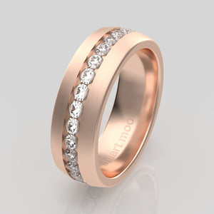 stuart moore diamonds 24 round wedding band in 18k rose gold / full eternity