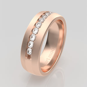 stuart moore diamonds 24 round wedding band in 18k rose gold / half eternity