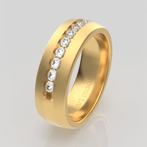 stuart moore diamonds 24 round wedding band in 18k yellow gold / half eternity
