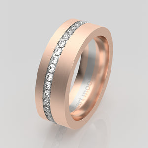 stuart moore diamonds 25 round wedding band in 18k rose gold + 950 platinum / full eternity