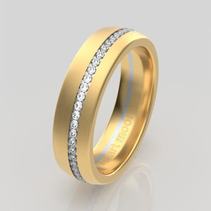 stuart moore diamonds 26 round wedding band in 18k yellow gold + 950 platinum / full eternity