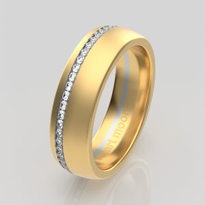 stuart moore diamonds 27 round wedding band in 18k yellow gold + 950 platinum / full eternity