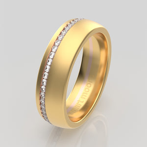 stuart moore diamonds 27 round wedding band in 18k yellow gold + 18k rose gold / full eternity
