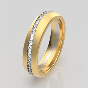 stuart moore diamonds 29 round wedding band in 18k yellow gold + 950 platinum / full eternity