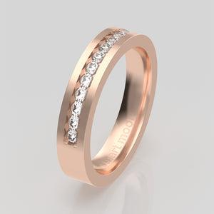 stuart moore diamonds 2 round wedding band in 18k rose gold / half eternity