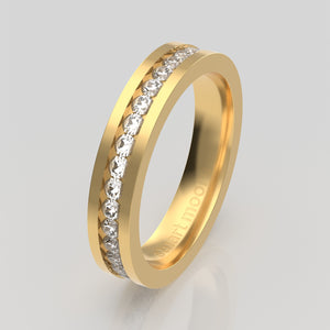 stuart moore diamonds 2 round wedding band in 18k yellow gold / full eternity