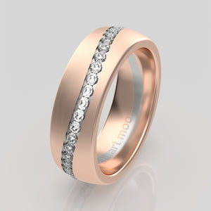 stuart moore diamonds 30 round wedding band in 18k rose gold + 950 platinum / full eternity