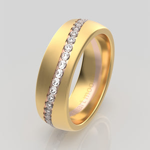 stuart moore diamonds 30 round wedding band in 18k yellow gold + 18k rose gold / full eternity