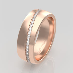 stuart moore diamonds 31 round wedding band in 18k rose gold / full eternity