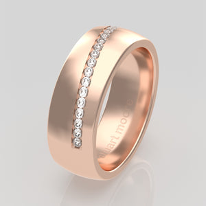stuart moore diamonds 31 round wedding band in 18k rose gold / half eternity