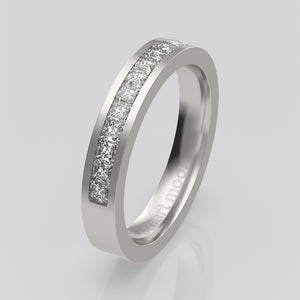 stuart moore diamonds 3 round wedding band in 950 platinum / half eternity