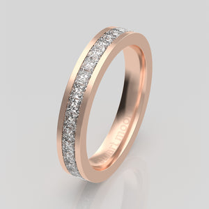 stuart moore diamonds 3 round wedding band in 18k rose gold / full eternity