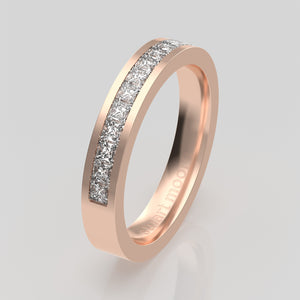 stuart moore diamonds 3 round wedding band in 18k rose gold / half eternity