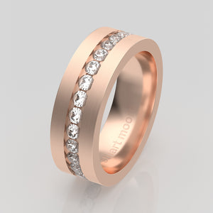 stuart moore diamonds 4 round wedding band in 18k rose gold / full eternity