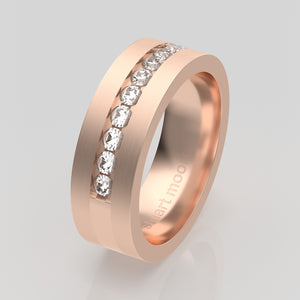 stuart moore diamonds 4 round wedding band in 18k rose gold / half eternity