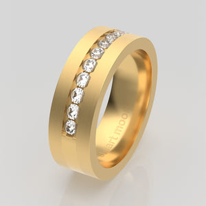 stuart moore diamonds 4 round wedding band in 18k yellow gold / half eternity