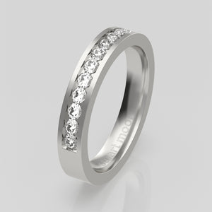 stuart moore diamonds 5 round wedding band in 950 platinum / half eternity