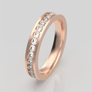 stuart moore diamonds 5 round wedding band in 18k rose gold / full eternity