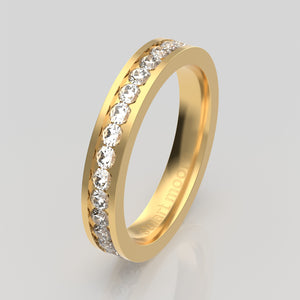 stuart moore diamonds 5 round wedding band in 18k yellow gold / full eternity