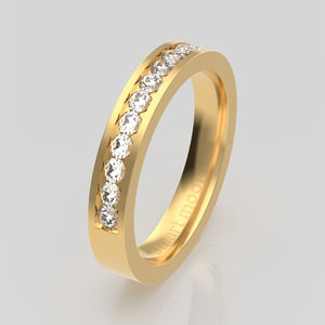 stuart moore diamonds 5 round wedding band in 18k yellow gold / half eternity