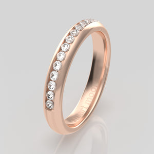 stuart moore diamonds 6 round wedding band in 18k rose gold / half eternity
