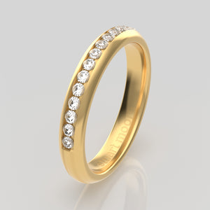 stuart moore diamonds 6 round wedding band in 18k yellow gold / half eternity