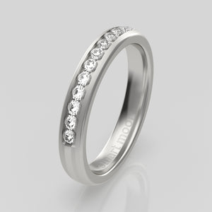 stuart moore diamonds 7 round wedding band in 950 platinum / half eternity
